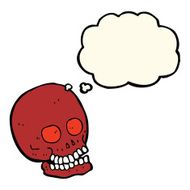 cartoon skull with thought bubble N23