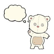 cute cartoon polar bear with thought bubble N47