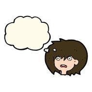 cartoon shocked expression with thought bubble N16