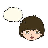 cartoon girl staring with thought bubble N7