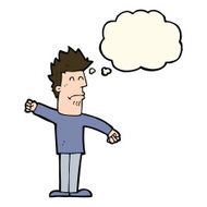 cartoon stressed man with thought bubble N50