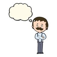 cartoon man with mustache thought bubble N66