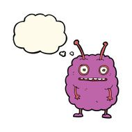 cartoon funny alien monster with thought bubble N6