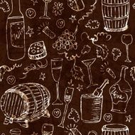 Wine sketch and vintage illustration N6