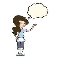 cartoon waitress with thought bubble N24