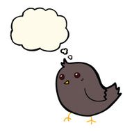 cartoon bird with thought bubble N207