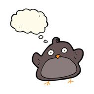 cartoon bird with thought bubble N208