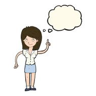 cartoon woman with idea thought bubble N192