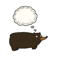 funny cartoon bear with thought bubble N19