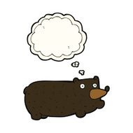 funny cartoon bear with thought bubble N20