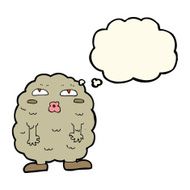 funny cartoon monster with thought bubble N23