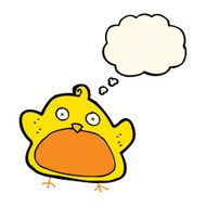 cartoon bird with thought bubble N210