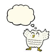 cartoon black bird with thought bubble N8
