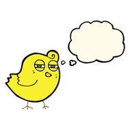 funny cartoon bird with thought bubble N101