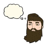 cartoon bearded man with thought bubble N35