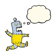 cartoon terrified robot with thought bubble N8