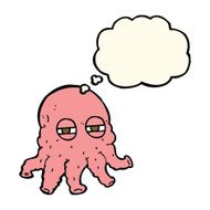 cartoon alien face with thought bubble N15