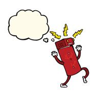 cartoon robot with thought bubble N121