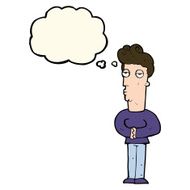 cartoon jaded man with thought bubble N15