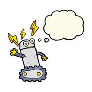 cartoon robot with thought bubble N122