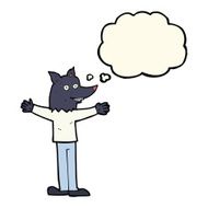 cartoon werewolf with thought bubble N19