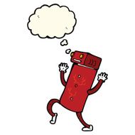 cartoon robot with thought bubble N123