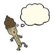 cartoon ice cream with thought bubble N6