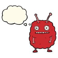 cartoon funny alien monster with thought bubble N7