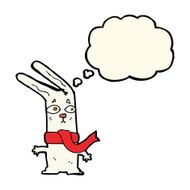cartoon rabbit with thought bubble N69