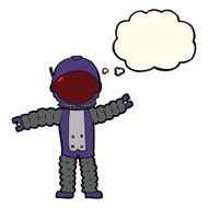 cartoon astronaut with thought bubble N84