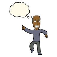 cartoon angry old man with thought bubble N108