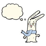 cartoon rabbit with thought bubble N70
