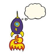 cartoon spaceship with thought bubble N22