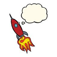 cartoon spaceship with thought bubble N23