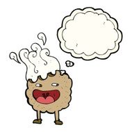 cookie cartoon character with thought bubble N7