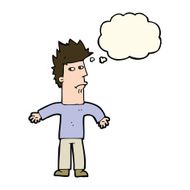 cartoon confused man with thought bubble N31