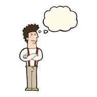 cartoon annoyed man with thought bubble N63