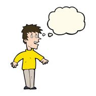 cartoon happy boy with thought bubble N164