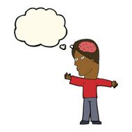cartoon man with brain thought bubble N7