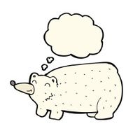 funny cartoon polar bear with thought bubble N19