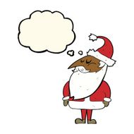 cartoon santa claus with thought bubble N143