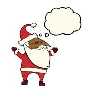 cartoon santa claus with thought bubble N144