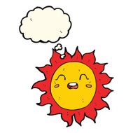 cartoon sun with thought bubble N16