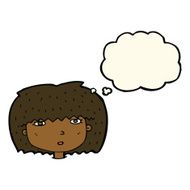 cartoon female face with thought bubble N109