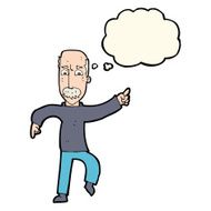 cartoon angry old man with thought bubble N109