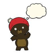 cute cartoon black bear with thought bubble N54