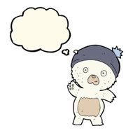 cute cartoon polar bear with thought bubble N48