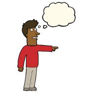 cartoon man pointing with thought bubble N144