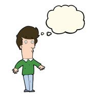 cartoon startled man with thought bubble N33