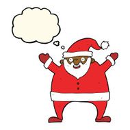 cartoon santa claus with thought bubble N145